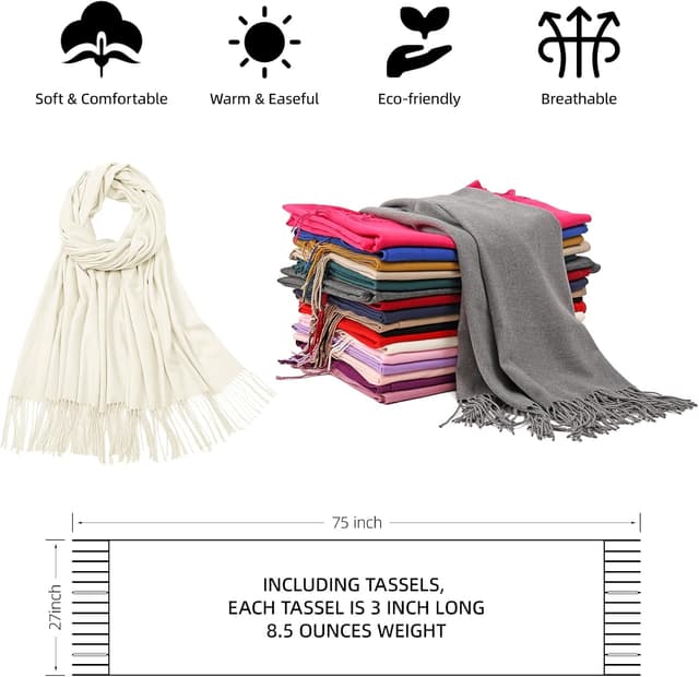 Thumbnail 5 de RIIQIICHY Pashmina Shawls for Women