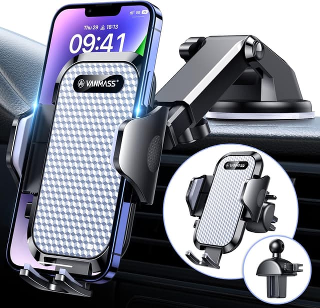 Detalle de VANMASS Handyhalterung Auto 2026 3‑in‑1 Saugnapf