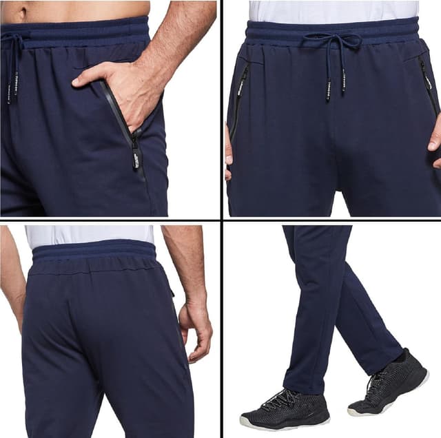 Detalle de ZOXOZ Jogginghose Herren Slim Fit aus Baumwolle mit Reißverschlusstaschen