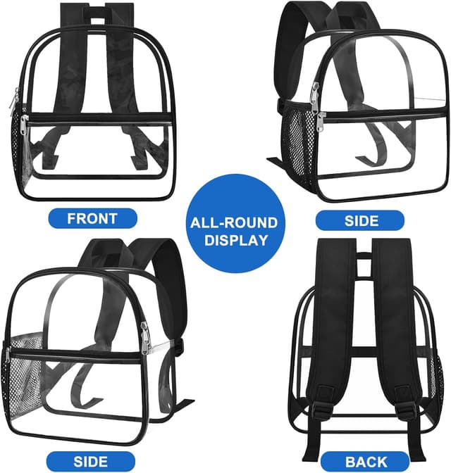 Thumbnail 6 de Oraben Clear Backpack Stadium Approved (12 x 6 x 11 in) — Small Transparent PVC Bag for Events & Travel