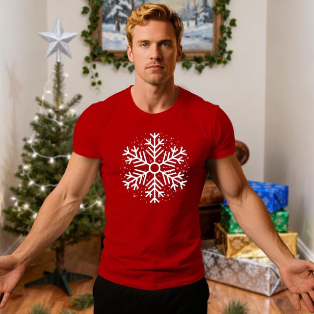 Detalle de Christmas snowflake t-shirt for men