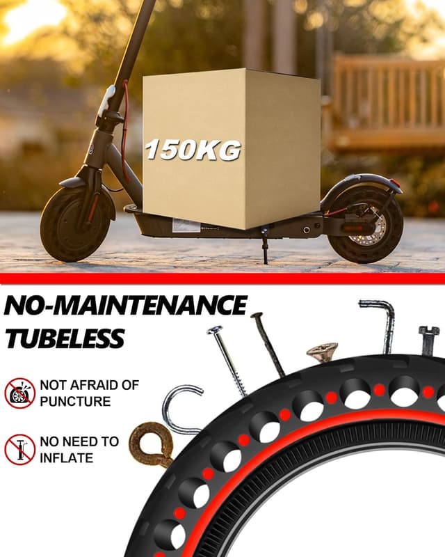 Thumbnail 6 de BABEJIA 2x E-Scooter Reifen 50/75-6.1 schlauchlos (8,5 x 2,0) für 8 1/2 x 2 Felgenbreite