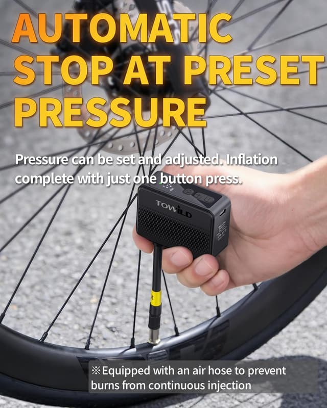 Detalle 2 de TOWILD A13 electric bike pump 130 PSI