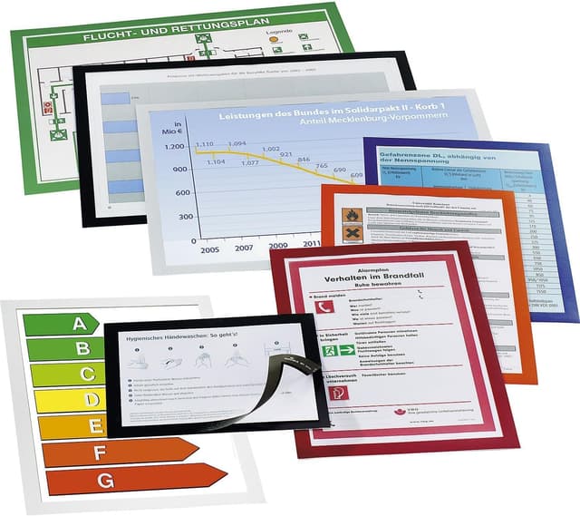 Detalle de Durable DURAFRAME Self-Adhesive Magnetic Frame (A4, Black) – Pack of 10