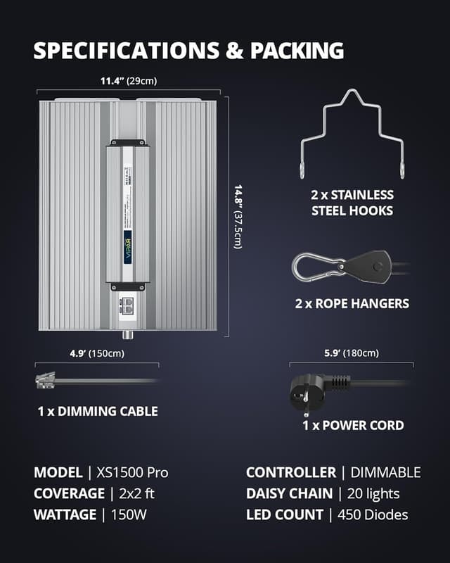 Thumbnail 6 de VIPARSPECTRA XS1500 Pro 150W LED Grow Lampe