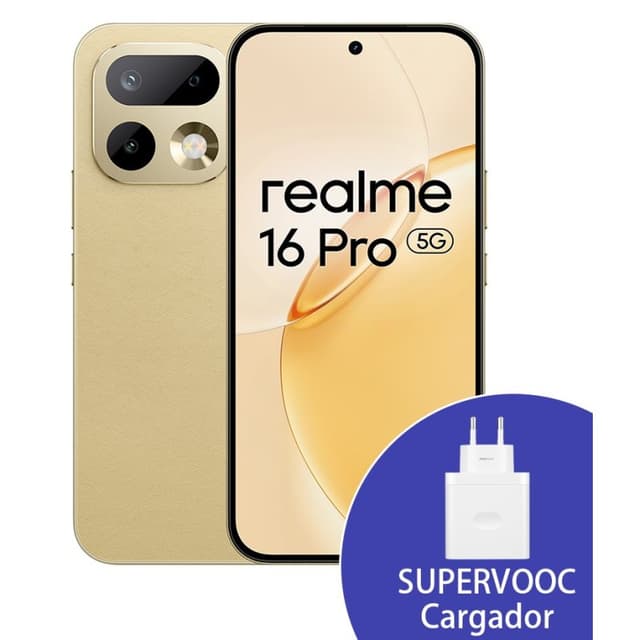Detalle de realme 16 Pro 5G 8GB/256GB (6.78") Dorado con cargador 45W
