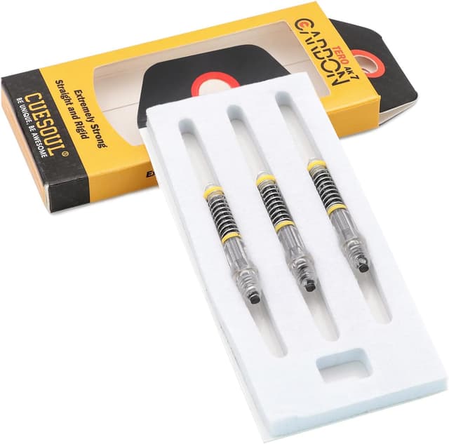 Detalle 2 de CUESOUL TERO AK7 carbon dart shafts (spring telescopic, built-in) – set of 3