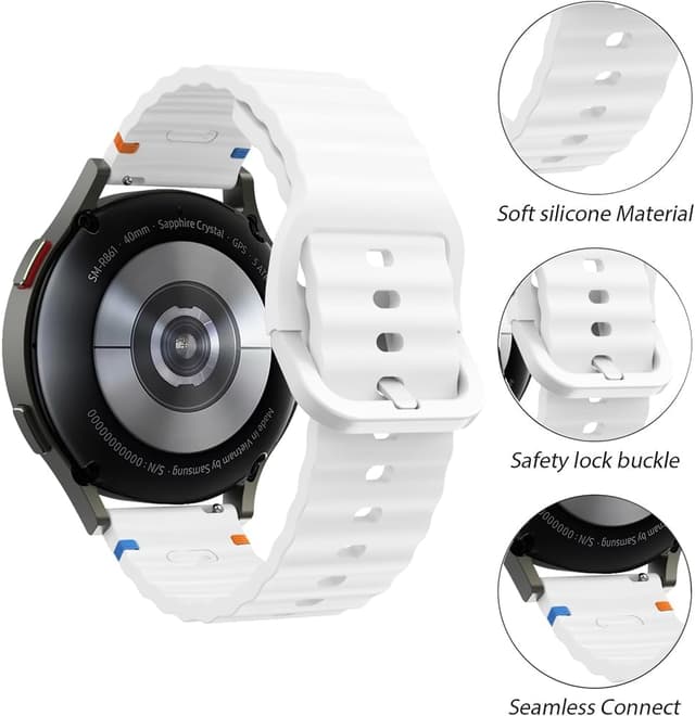 Detalle de BYISYUE 22mm Silicone Sport Watch Strap for Huawei Watch GT 6 Pro 46mm & GT 5/4/3 (TPU sport replacement band)