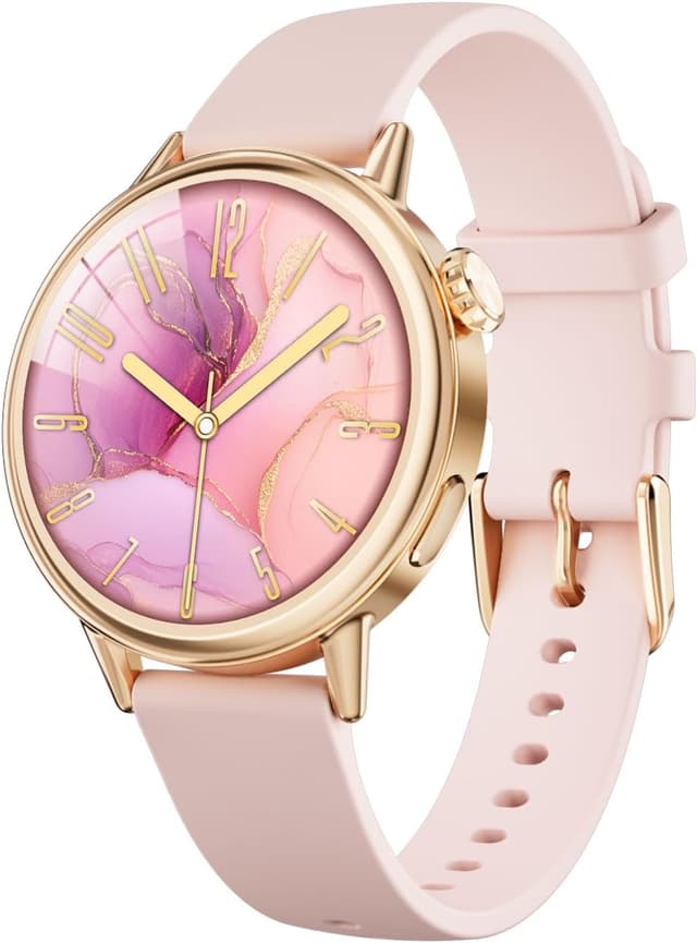 Detalle de TOOBUR Petite Smart Watch for Women (37mm) – Pink AOMLED AMOLED fitness tracker with Bluetooth notifications