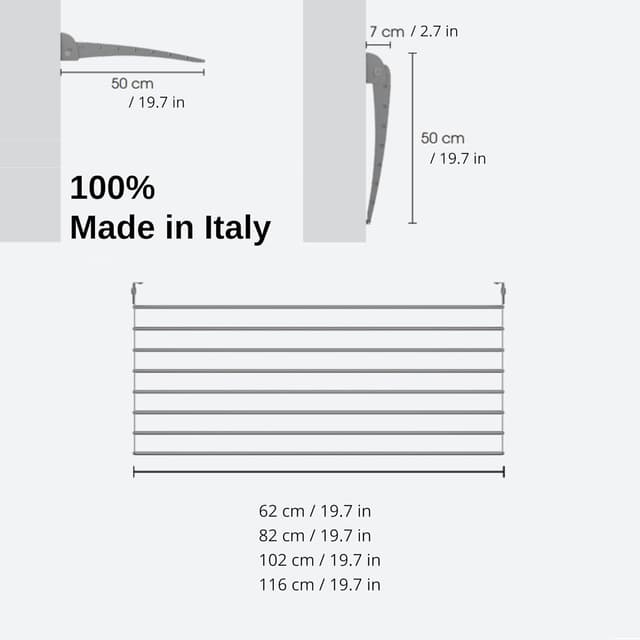 Detalle 2 de Foxydry Fold Wand-Wäscheständer vertikal, klappbar (Aluminium/Edelstahl) – 62×50×50 cm, schwarz