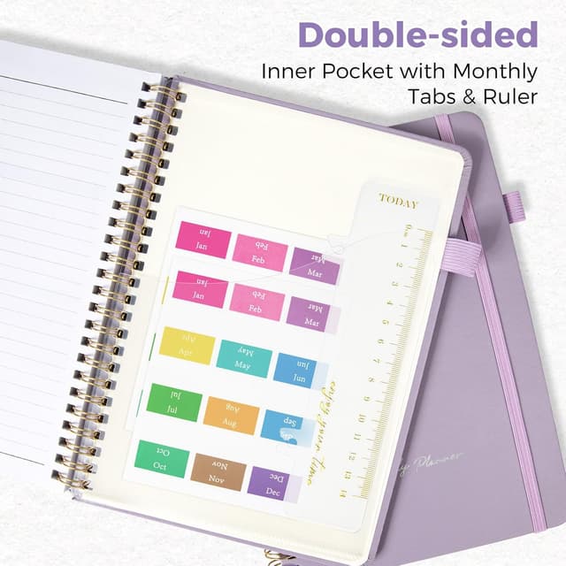 Detalle 2 de Umriox Daily Planner Undated A4 with Hourly To-do Schedules (Purple)