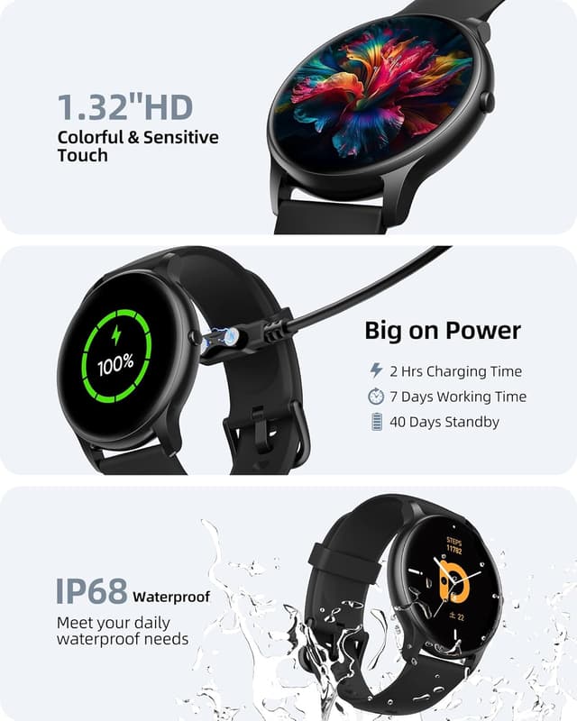 Thumbnail 4 de Parsonver Smart Watch HD Screen, IP68 Waterproof
