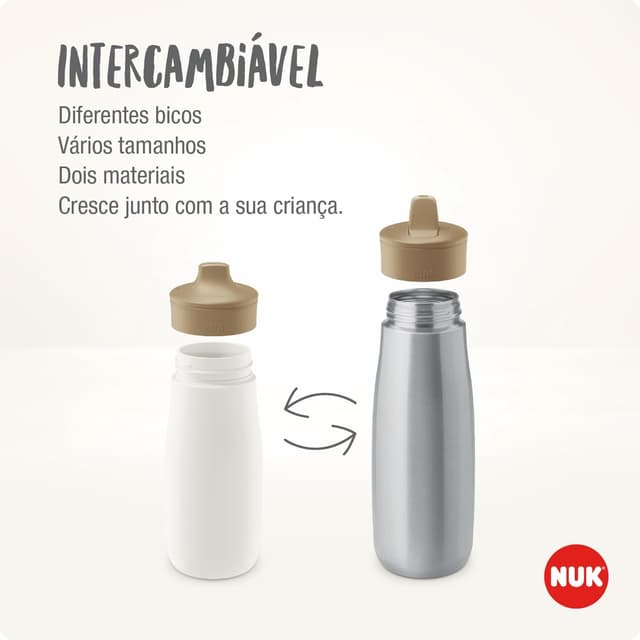 Detalle 2 de NUK Mini-Me Sip Tazza 9+ mesi 300 ml in acciaio inox con beccuccio antigoccia Lilac Deer