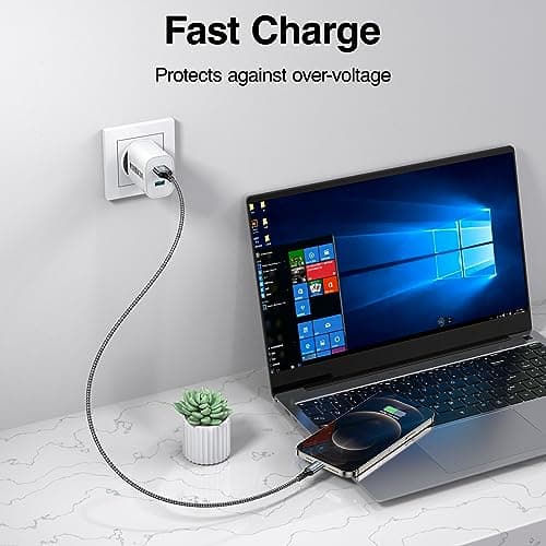 Detalle 2 de NIBIKIA Cable Cargador iPhone Lightning MFi, 2 m y pack de 3 (compatible con iPhone 14/13/12/11 y más)