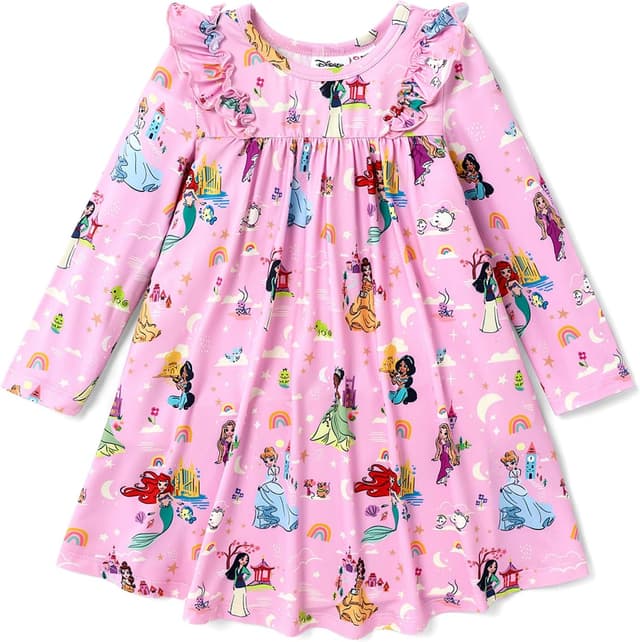 Thumbnail 6 de Disney Princess Frozen Elsa Minnie Stitch Floral Toddler Dress 2-6 Years