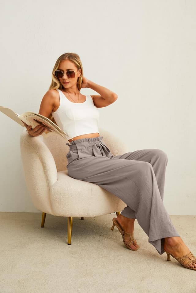 Thumbnail 4 de IWOLLENCE Women's Wide Leg Pants 100% Polyester