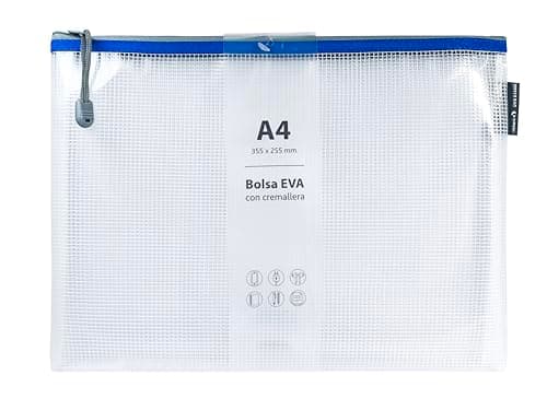Detalle 2 de Grafoplas Pack 4 bolsas A4 con cremallera azul