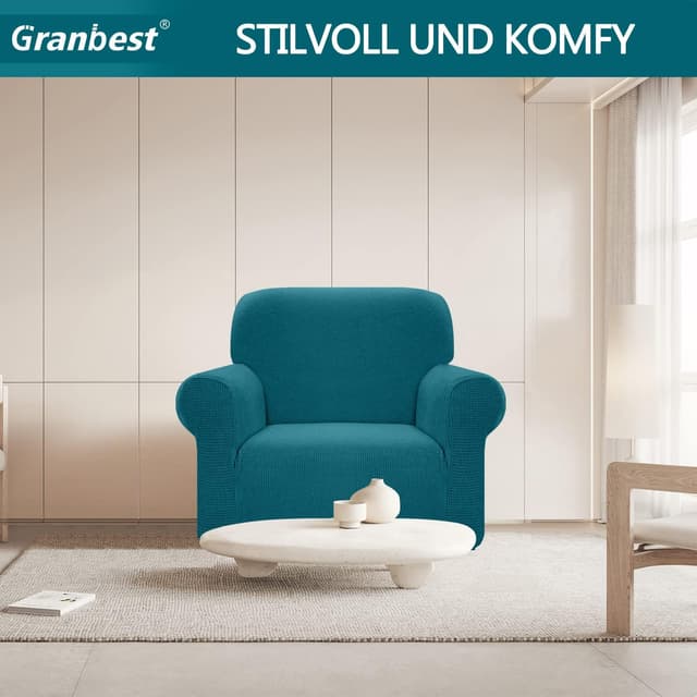 Detalle 2 de Granbest Copridivano elasticizzato 1 posto blu-verde