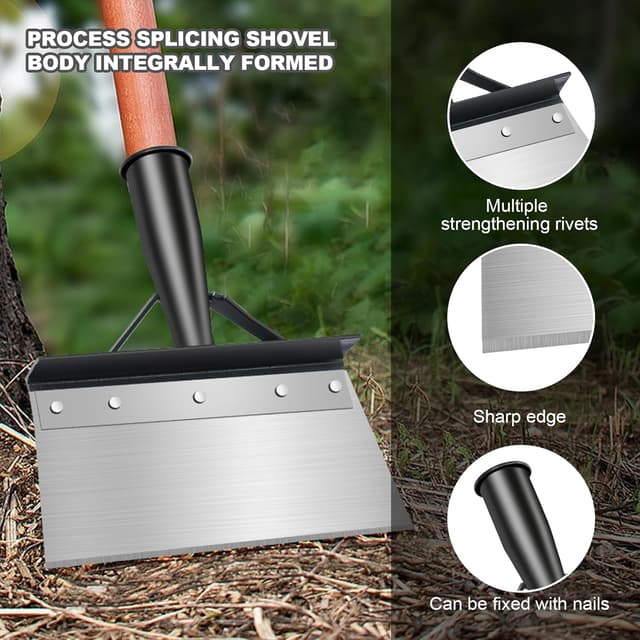 Detalle de OFFCUP Pala per la pulizia del giardino da 20 cm in acciaio, multifunzionale per diserbo e lavori all’aperto