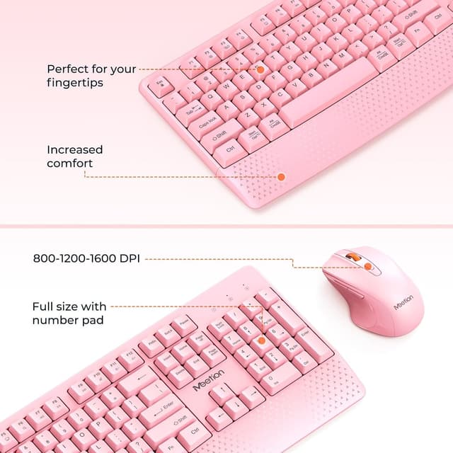 Detalle de MEETION Wireless Keyboard and Mouse 2.4GHz 🖱