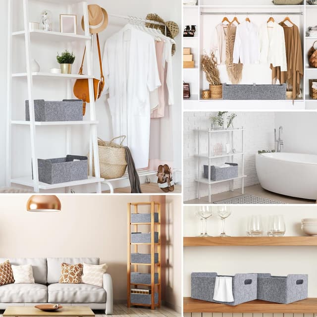 Thumbnail 6 de Cozary Cesta Plegable de Fieltro para Leña y Compras 🛒