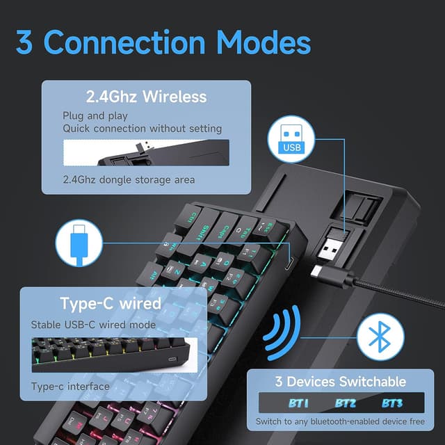 Thumbnail 2 de TMKB Technology T63 tastiera meccanica 63 tasti ⌨