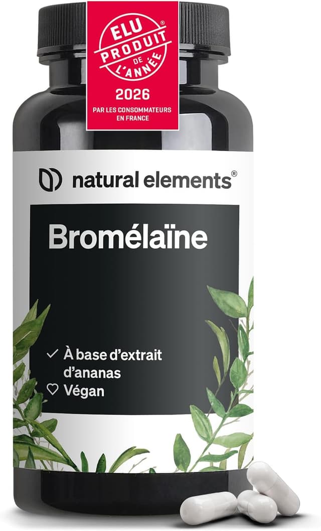 Detalle de Bromélaïne 400 mg (2 000 FIP) – 90 gélules gastrorésistantes, extrait naturel d’ananas