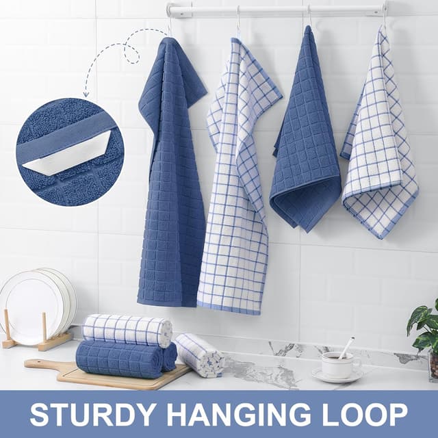 Thumbnail 5 de Homaxy Premium Cotton Kitchen Towels 12-pack 16"x28" 🧻