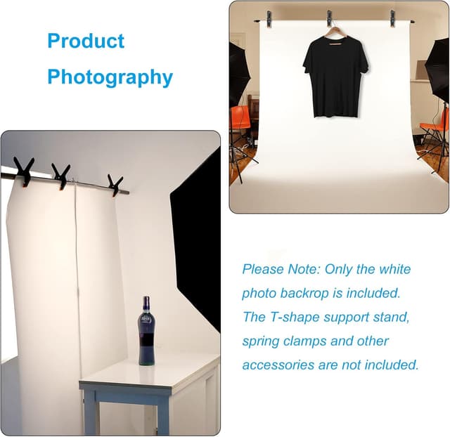 Detalle de Bonvvie Fotohintergrund Weiß 1,5x2 m faltbar aus Musselin für Studio, Video & Zoom