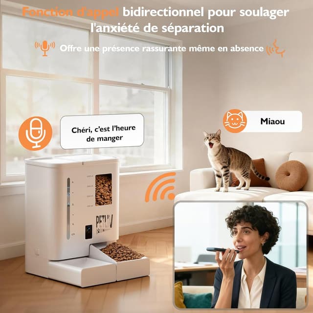 Thumbnail 5 de PETLIV Distributeur automatique croquettes 5 L avec app 🐾