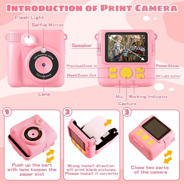 Thumbnail 6 de CHRERNA Cámara Infantil Instantánea 1080P 🎉, Regalo Perfecto para Niños