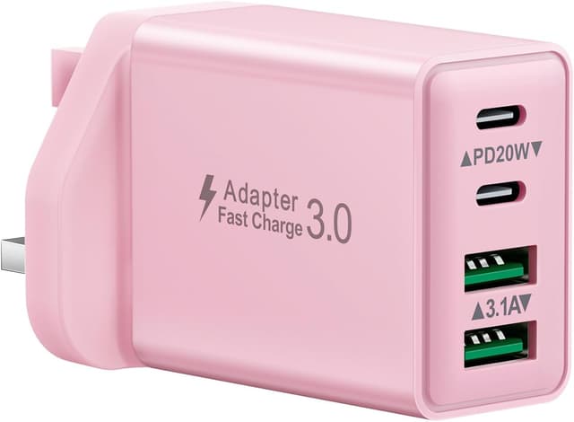 Detalle de USB C Plug 40W USB-C & USB-A Dual-Port Fast Charger (4 ports) for iPhone, iPad and Samsung