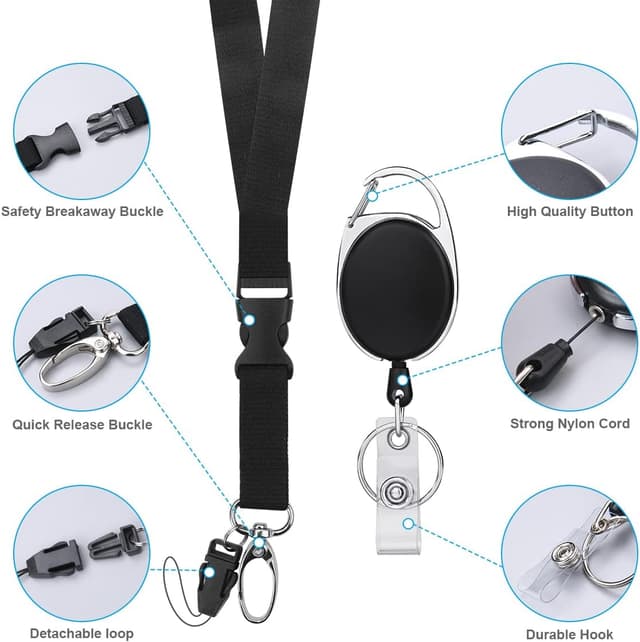 Detalle de Vicloon Cordino Porta Carte con badge retrattile impermeabile e supporti per esposizione e ufficio