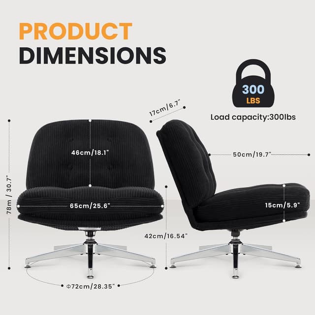 Detalle de IWMH Fauteuil salon moderne en velours noir