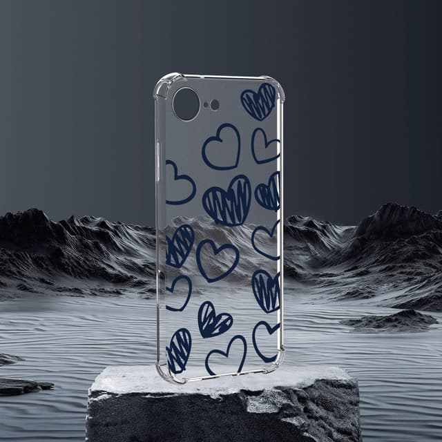 Detalle 2 de Choeeu Transparent Hülle für iPhone 17e / 16e aus weichem TPU mit Herzen-Motiv