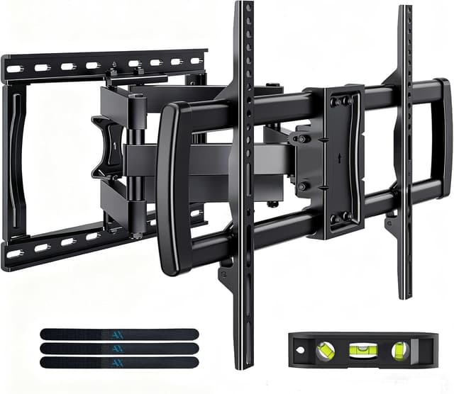 Detalle de Full Motion TV Wall Mount Bracket for 32–85 inch TVs (Dual Articulating Arms, Tilt/Swivel/Extension/Leveling) — Up to 132 lbs