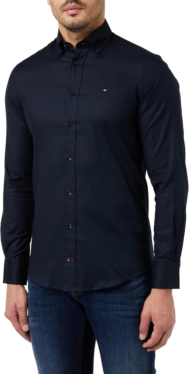 Thumbnail 6 de Tommy Hilfiger Chemise homme Oxford manches longues à col boutonné