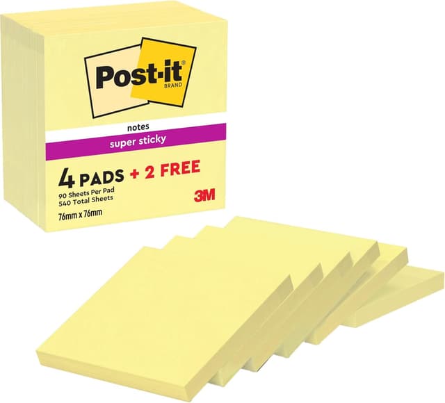 Detalle de Super Sticky Notes 6er Pack 76 x 76 mm
