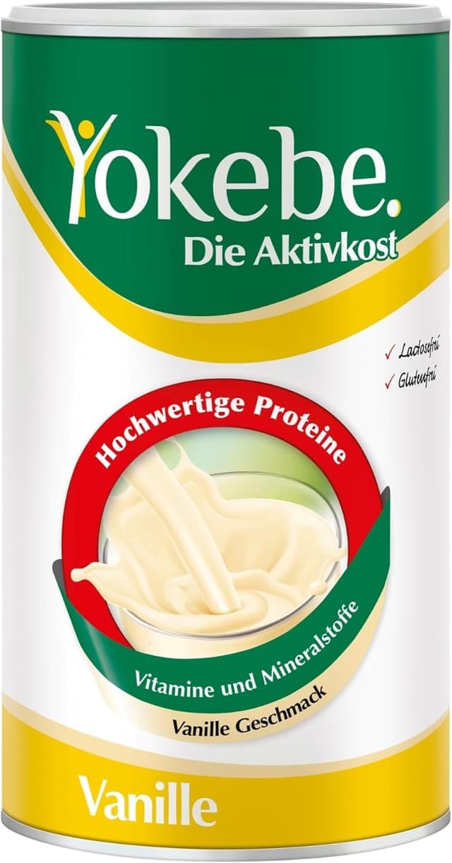 Detalle de Yokebe Vanille Diätshake (Diätshake zum Abnehmen) – glutenfrei, laktosefrei, vegetarisch – Mahlzeitersatz, 500 g