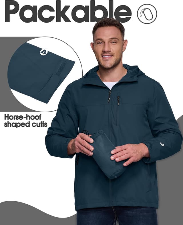 Detalle 2 de Wasserdichte Herren Regenjacke mit 10.000 mm