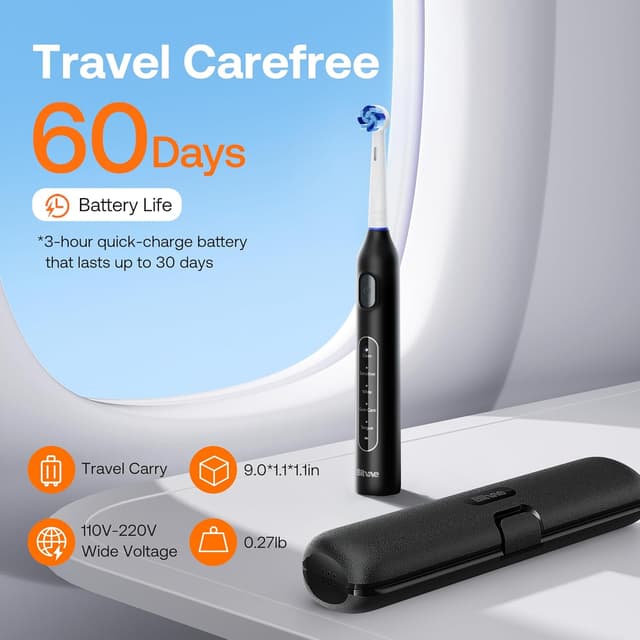 Detalle 1 de Bitvae Rotating Electric Toothbrush with 8 Heads