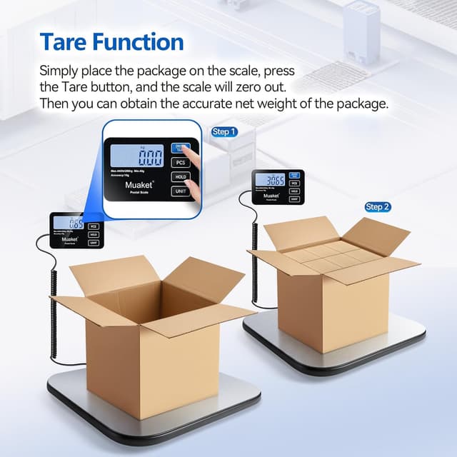 Detalle de Balance de colis numérique 200 kg/10 g avec écran LCD, fonction Hold/Tare (portable, transport facile)
