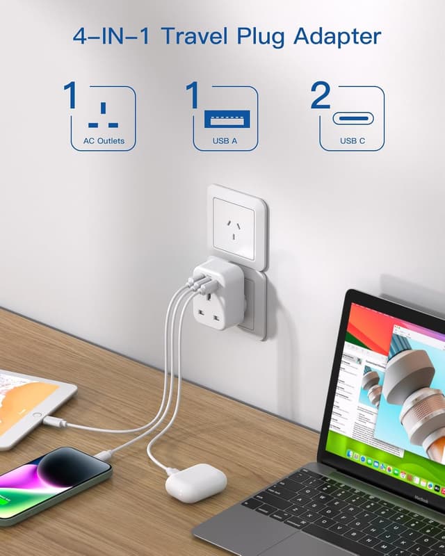 Detalle 1 de UK to Australia Plug Adapter Type I 3250W