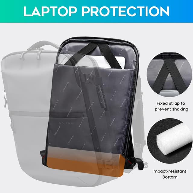 Detalle 2 de BG FUTURE AESTHETICS Travel Backpack for Men & Women with TSA-Approved Lock, Waterproof 32L Laptop Daypack