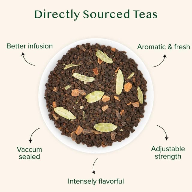 Detalle 2 de VAHDAM Masala Chai Té Negro Suelto India ☕ 50 Tazas