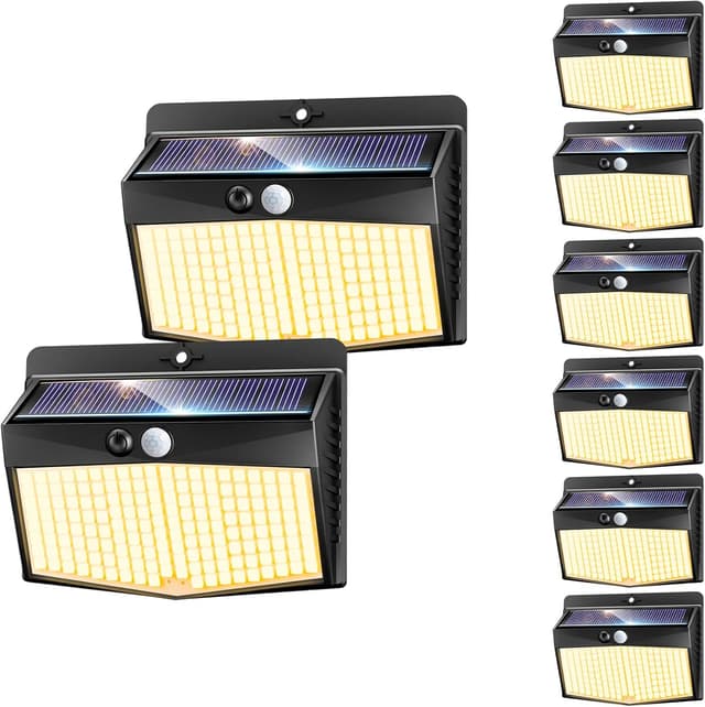 Detalle de nipify 8er Set Solarlampen für außen mit Bewegungsmelder, 3 Modi, IP65