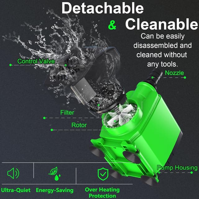 Thumbnail 3 de Bomba de Agua Sumergible 60W 3000L/H Verde