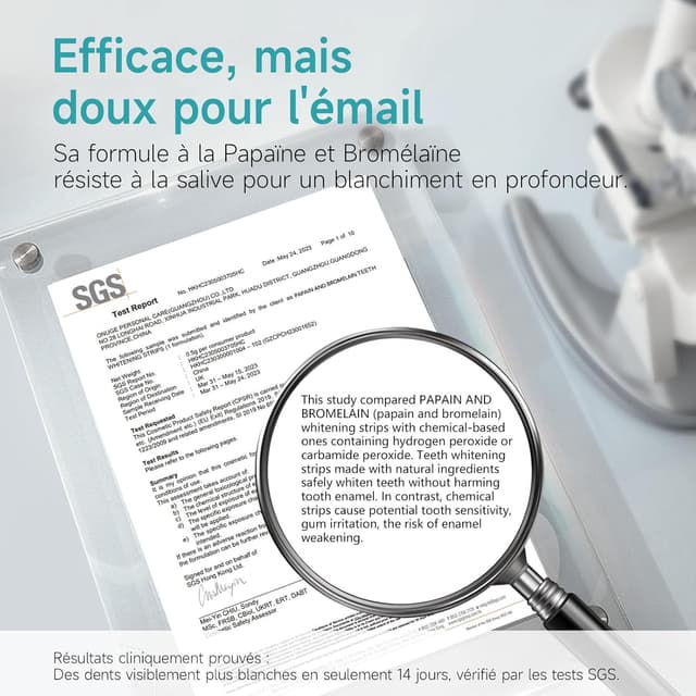 Detalle de Teethbliss Teethbliss 28 bandes blanchissantes sans peroxyde pour dents (pour 14 applications) à faible sensibilité