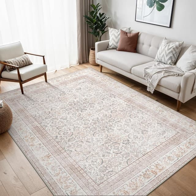 Thumbnail 6 de Tapis BEIMO Salon 180x270 cm style vintage sauge, antidérapant et lavable en machine