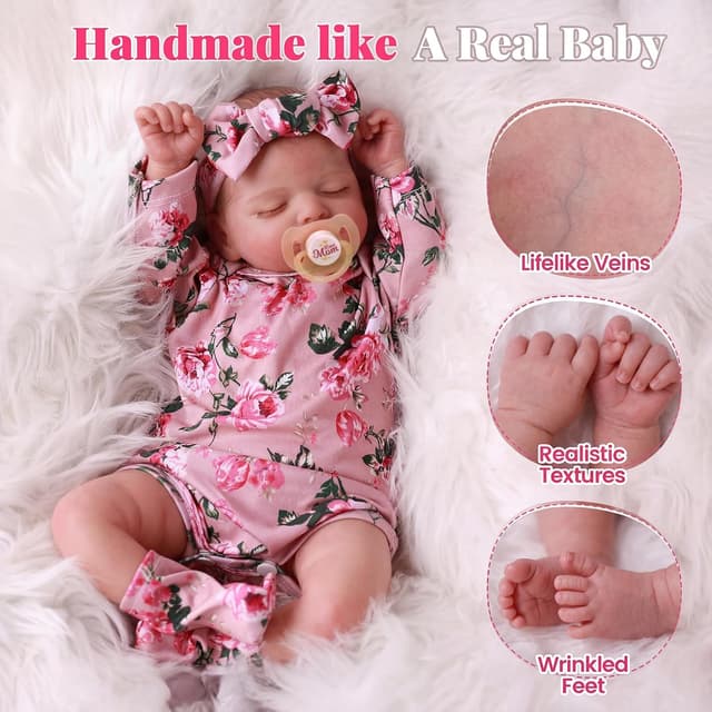 Detalle de BABESIDE Lifelike Reborn Baby Doll 20 inches